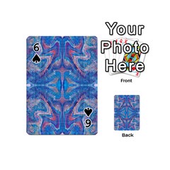 Blue Repeats Playing Cards 54 Designs (Mini) from ArtsNow.com Front - Spade6