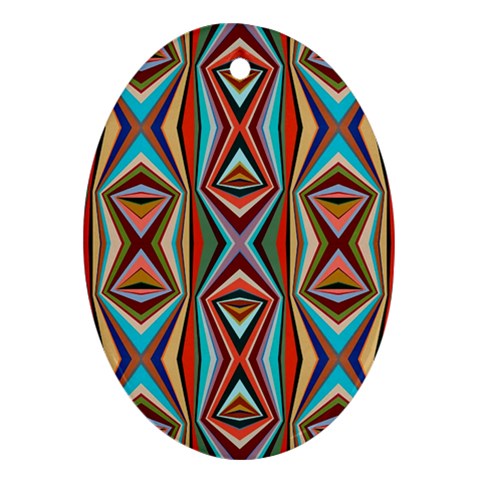 Digital Illusion Oval Ornament (Two Sides) from ArtsNow.com Front