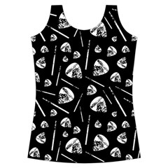 Heavy Metal Punk Guitar Music Black White Criss Cross Back Tank Top  from ArtsNow.com Front