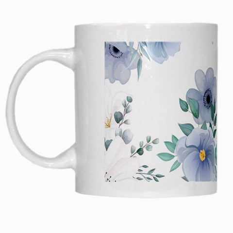 Floral pattern White Mugs from ArtsNow.com Left