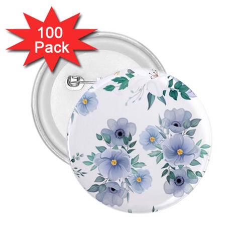 Floral pattern 2.25  Buttons (100 pack)  from ArtsNow.com Front