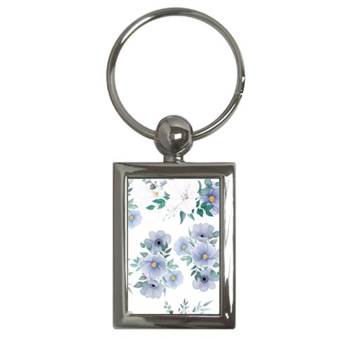 Floral pattern Key Chain (Rectangle) from ArtsNow.com Front