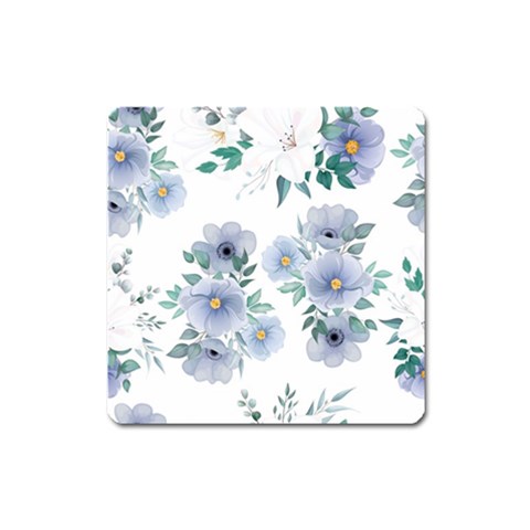 Floral pattern Square Magnet from ArtsNow.com Front