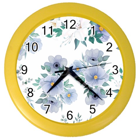 Floral pattern Color Wall Clock from ArtsNow.com Front