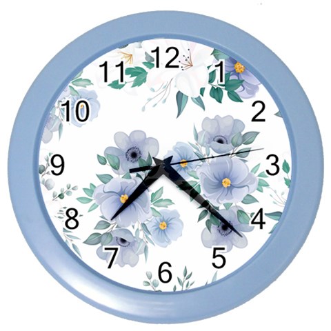 Floral pattern Color Wall Clock from ArtsNow.com Front