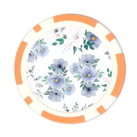 Floral pattern Poker Chip Card Guard from ArtsNow.com Front