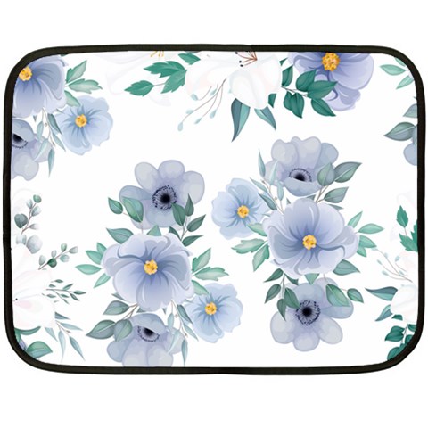 Floral pattern Double Sided Fleece Blanket (Mini)  from ArtsNow.com 35 x27  Blanket Back