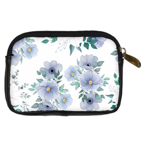 Floral pattern Digital Camera Leather Case from ArtsNow.com Back