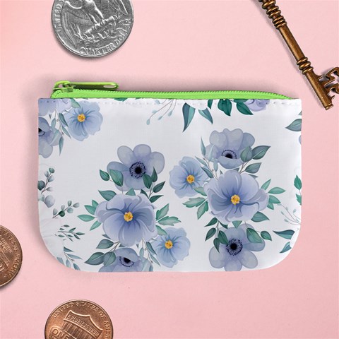 Floral pattern Mini Coin Purse from ArtsNow.com Front