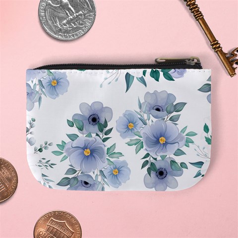 Floral pattern Mini Coin Purse from ArtsNow.com Back