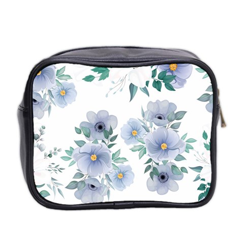 Floral pattern Mini Toiletries Bag (Two Sides) from ArtsNow.com Back