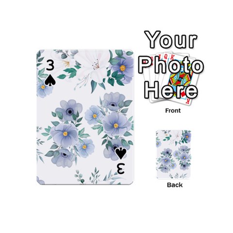 Floral pattern Playing Cards 54 Designs (Mini) from ArtsNow.com Front - Spade3