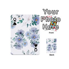 Queen Floral pattern Playing Cards 54 Designs (Mini) from ArtsNow.com Front - SpadeQ