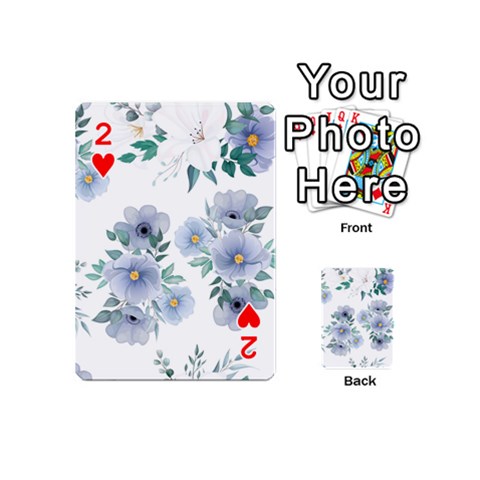 Floral pattern Playing Cards 54 Designs (Mini) from ArtsNow.com Front - Heart2