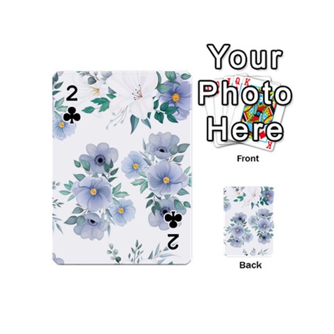 Floral pattern Playing Cards 54 Designs (Mini) from ArtsNow.com Front - Club2