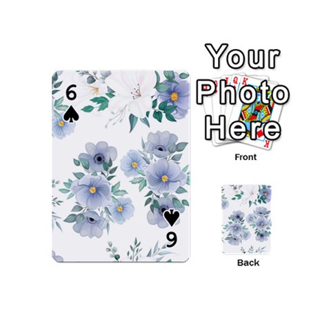 Floral pattern Playing Cards 54 Designs (Mini) from ArtsNow.com Front - Spade6