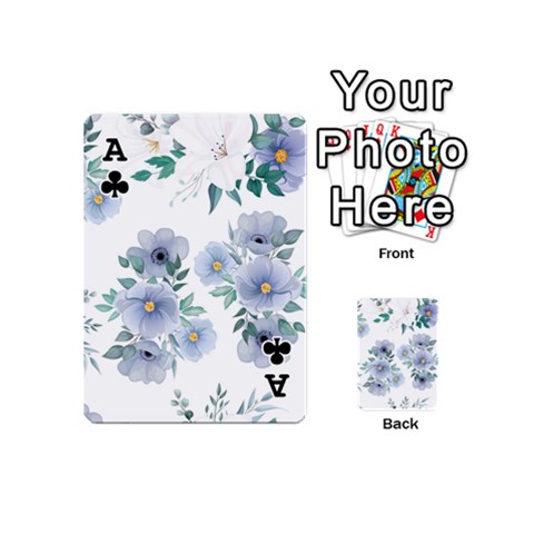 Ace Floral pattern Playing Cards 54 Designs (Mini) from ArtsNow.com Front - ClubA