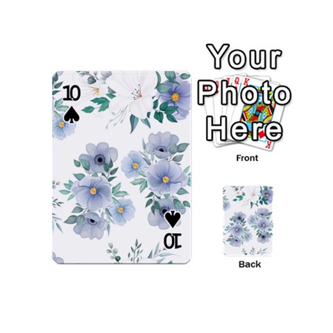 Floral pattern Playing Cards 54 Designs (Mini) from ArtsNow.com Front - Spade10