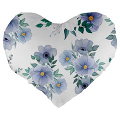 Floral pattern Large 19  Premium Heart Shape Cushions from ArtsNow.com Back