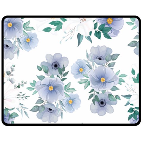 Floral pattern Double Sided Fleece Blanket (Medium)  from ArtsNow.com 58.8 x47.4  Blanket Back