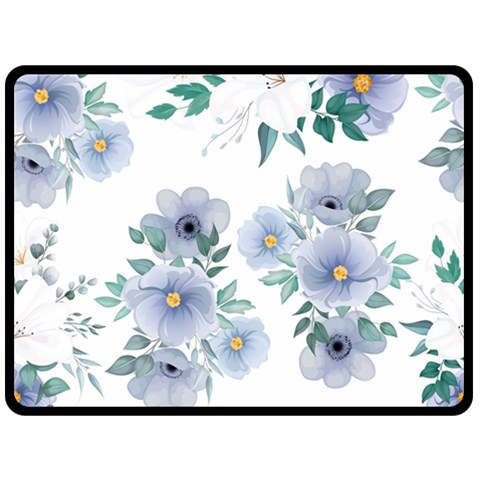 Floral pattern Double Sided Fleece Blanket (Large)  from ArtsNow.com 80 x60  Blanket Back