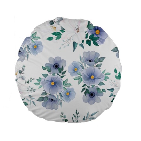 Floral pattern Standard 15  Premium Flano Round Cushions from ArtsNow.com Front