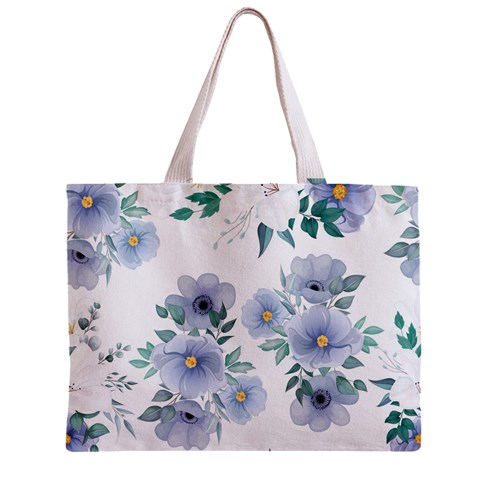 Floral pattern Zipper Mini Tote Bag from ArtsNow.com Back