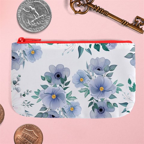 Floral pattern Large Coin Purse from ArtsNow.com Front