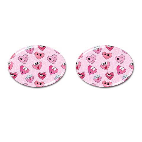 Emoji Heart Cufflinks (Oval) from ArtsNow.com Front(Pair)