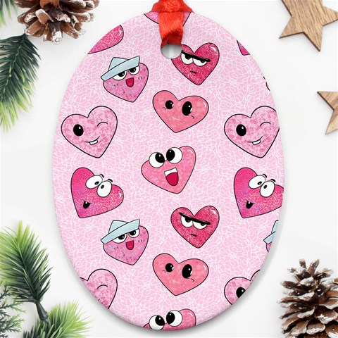 Emoji Heart Oval Ornament (Two Sides) from ArtsNow.com Back