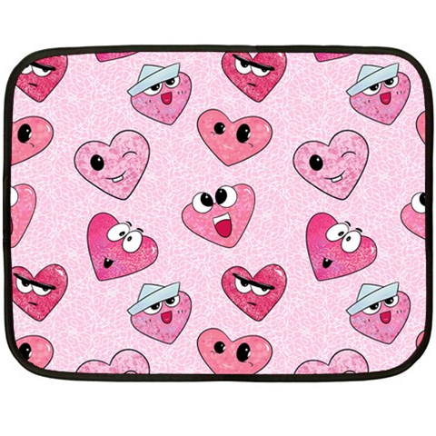 Emoji Heart Double Sided Fleece Blanket (Mini)  from ArtsNow.com 35 x27  Blanket Back