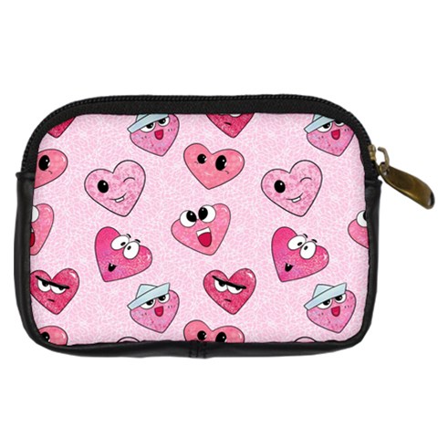 Emoji Heart Digital Camera Leather Case from ArtsNow.com Back