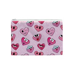 Emoji Heart Cosmetic Bag (Medium) from ArtsNow.com Front