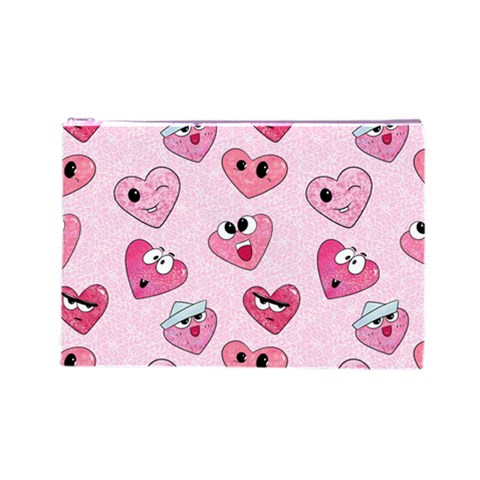 Emoji Heart Cosmetic Bag (Large) from ArtsNow.com Front