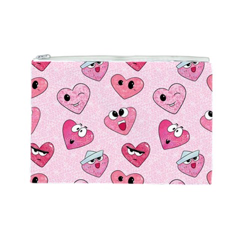 Emoji Heart Cosmetic Bag (Large) from ArtsNow.com Front