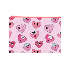 Emoji Heart Cosmetic Bag (Large) from ArtsNow.com Front