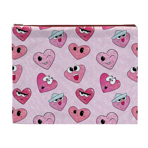 Emoji Heart Cosmetic Bag (XL) from ArtsNow.com Front