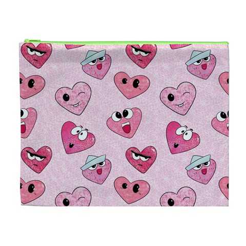 Emoji Heart Cosmetic Bag (XL) from ArtsNow.com Front