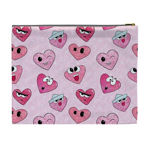 Emoji Heart Cosmetic Bag (XL) from ArtsNow.com Back