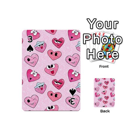 Emoji Heart Playing Cards 54 Designs (Mini) from ArtsNow.com Front - Spade3