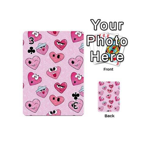 Emoji Heart Playing Cards 54 Designs (Mini) from ArtsNow.com Front - Club3