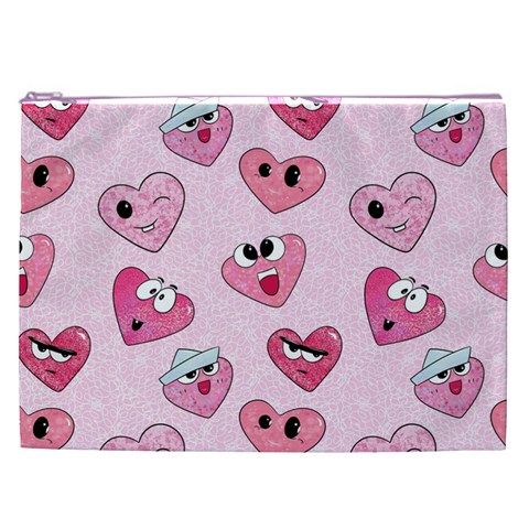 Emoji Heart Cosmetic Bag (XXL) from ArtsNow.com Front