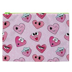 Emoji Heart Cosmetic Bag (XXL) from ArtsNow.com Front