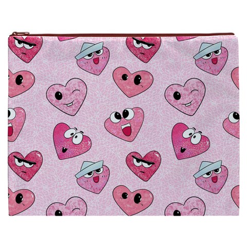 Emoji Heart Cosmetic Bag (XXXL) from ArtsNow.com Front