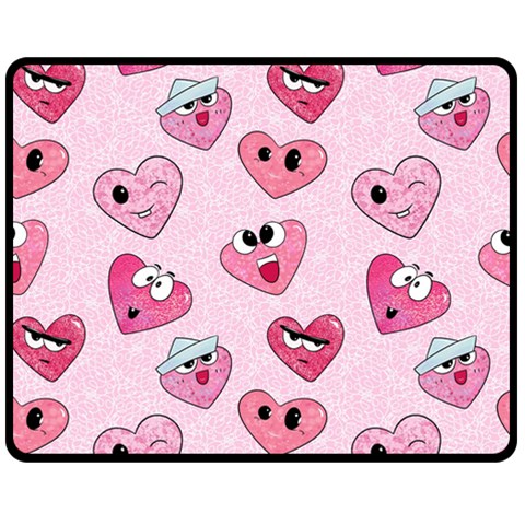 Emoji Heart Double Sided Fleece Blanket (Medium)  from ArtsNow.com 58.8 x47.4  Blanket Back