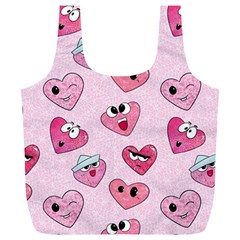 Emoji Heart Full Print Recycle Bag (XL) from ArtsNow.com Front