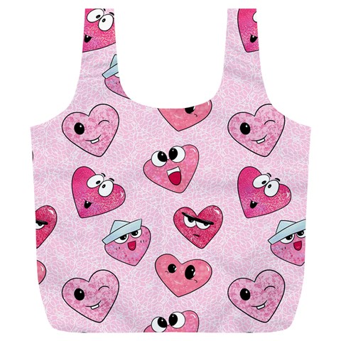 Emoji Heart Full Print Recycle Bag (XL) from ArtsNow.com Back