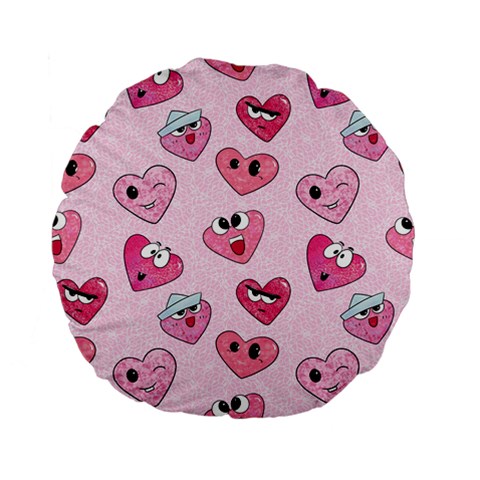 Emoji Heart Standard 15  Premium Flano Round Cushions from ArtsNow.com Back