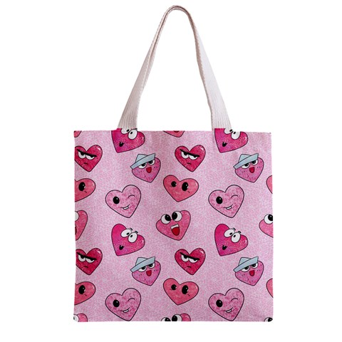 Emoji Heart Zipper Grocery Tote Bag from ArtsNow.com Back