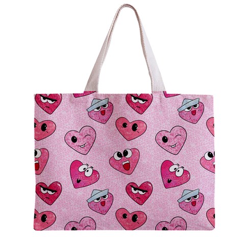 Emoji Heart Zipper Mini Tote Bag from ArtsNow.com Back